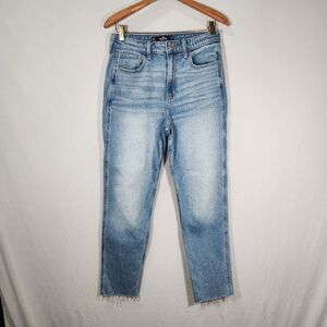 Hollister Blue High Rise Jeans with Cropped Length